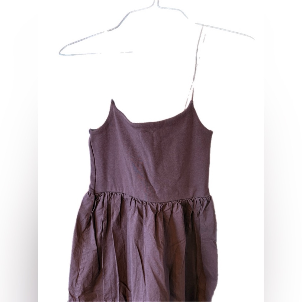 Zara COTTON STRAPPY DRESS dark brown small NWOT - Picture 9 of 12